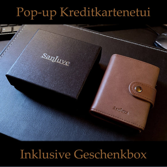 SanJuve Slim Wallet mit Münzfach | Herren Kreditkartenetui Portemonnaie