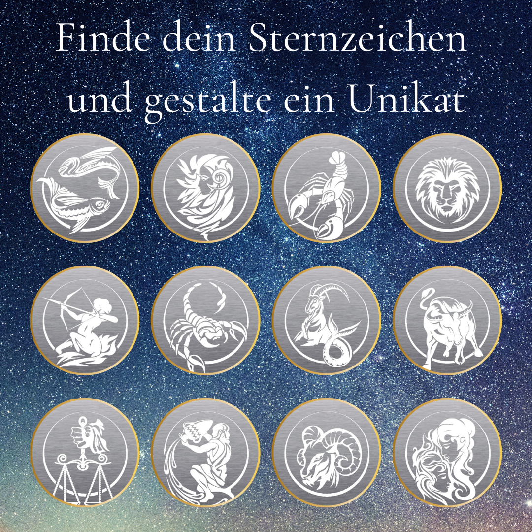 Zippo® Feuerzeug Chrome Brushed mit Sternzeichen-Motiv & Wunschgravur