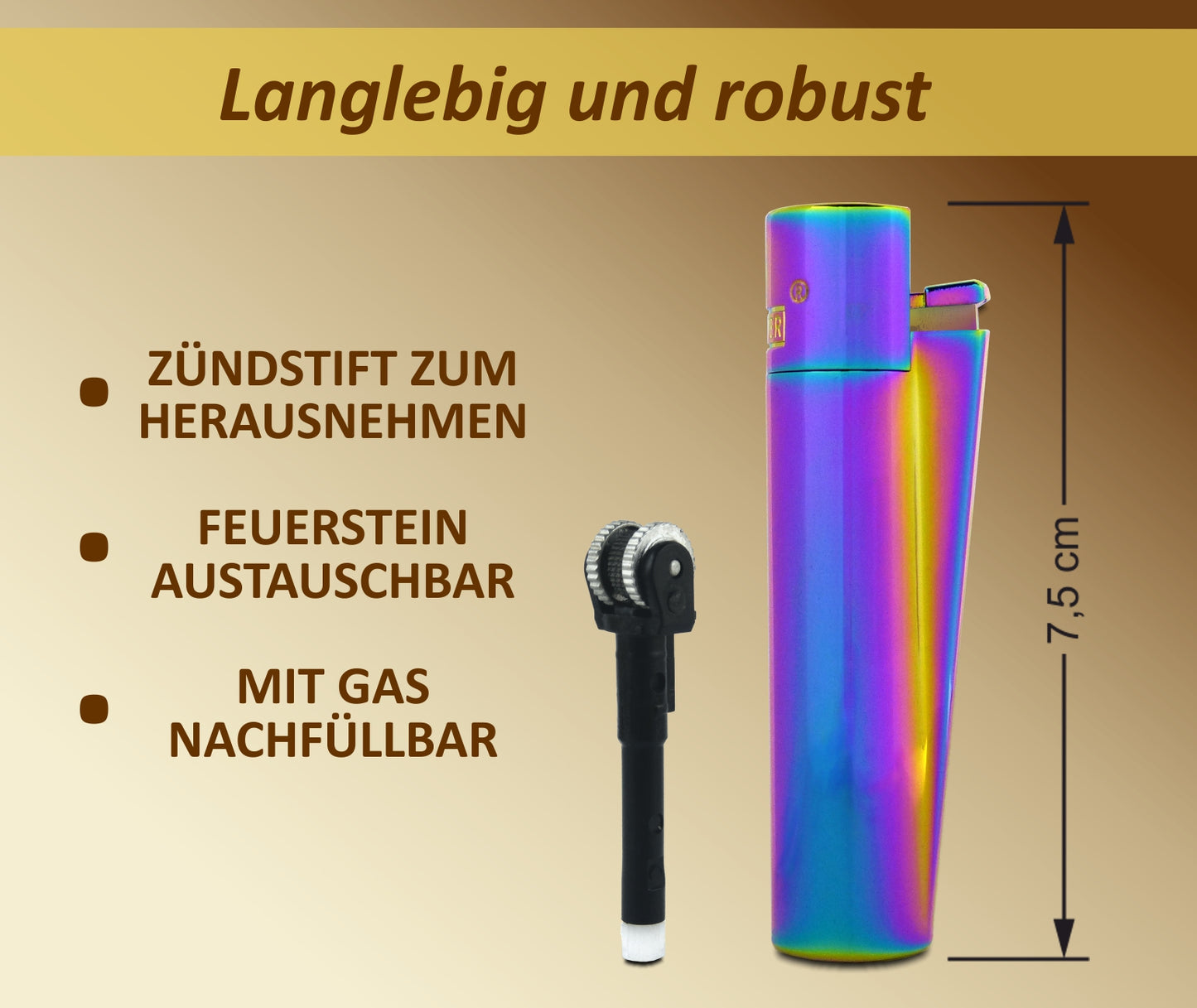 Clipper Metallfeuerzeug ICY mit Gravur