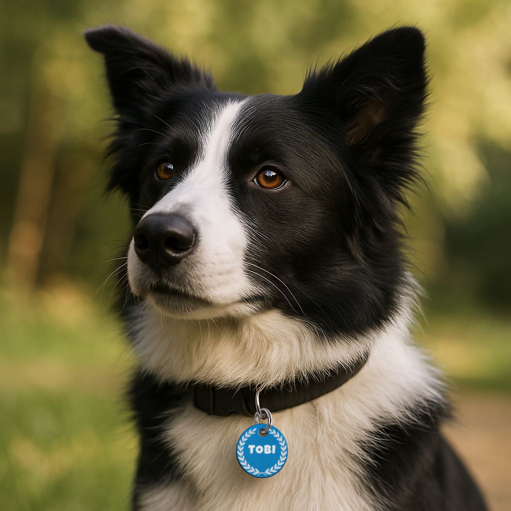 Aluminium Hundemarke mit Gravur - Personalisiert mit Name, Motiv und Text - 25, 30 oder 35 mm Durchmesser