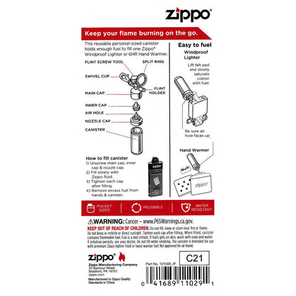 Zippo Power Kit - Benzintank und Zubehör für Feuerzeug und Taschenofen